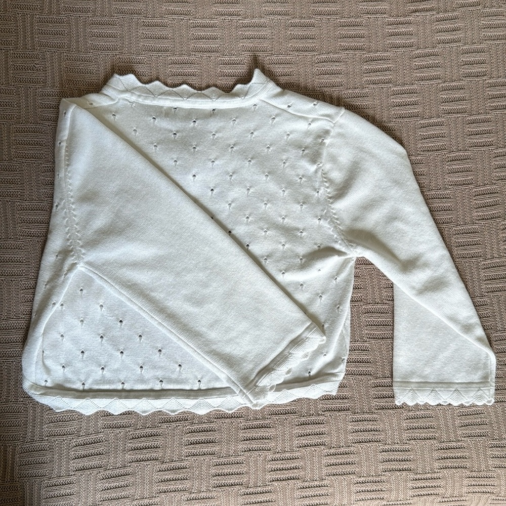 White Scalloped Cardigan Girls - Picture 8 of 9